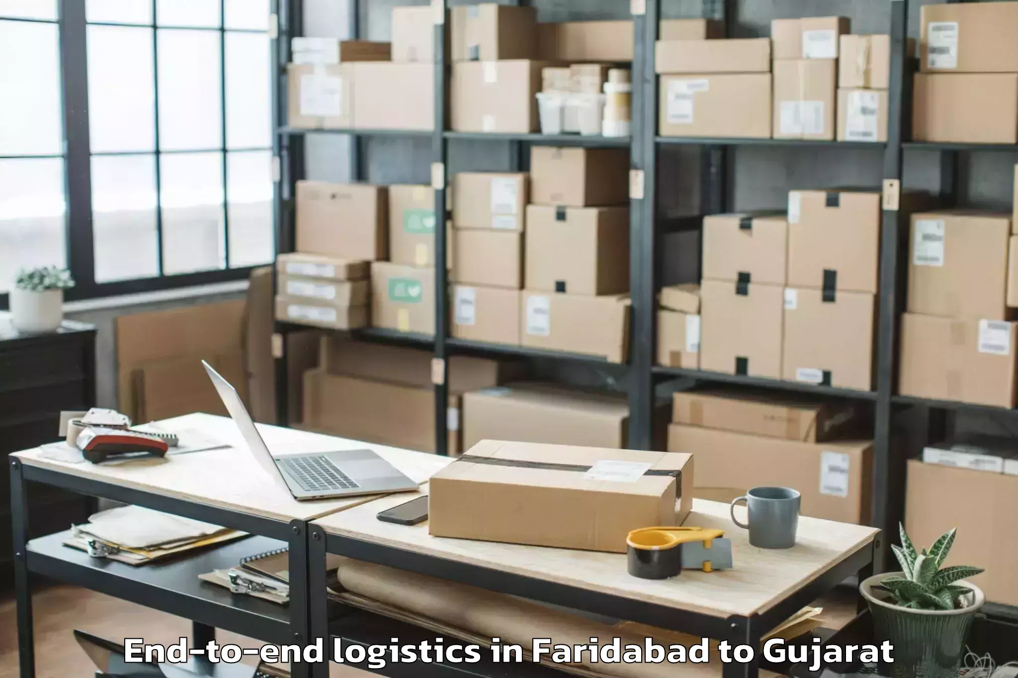 Book Your Faridabad to Delvada End To End Logistics Today